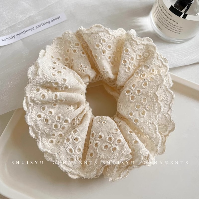 Dulce lazo de encaje, lazo de intestino grueso, lazo para el cabello femenino, sentido de la atmósfera pastoral, cuerda para la cabeza, cuerda para el cabello floral japonesa, mujer