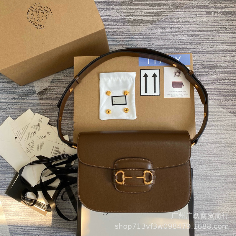 G Chi 1955 Medium Saddle Shoulder Crossbody Bag High Quality Real Shot for Cross-Border 602204