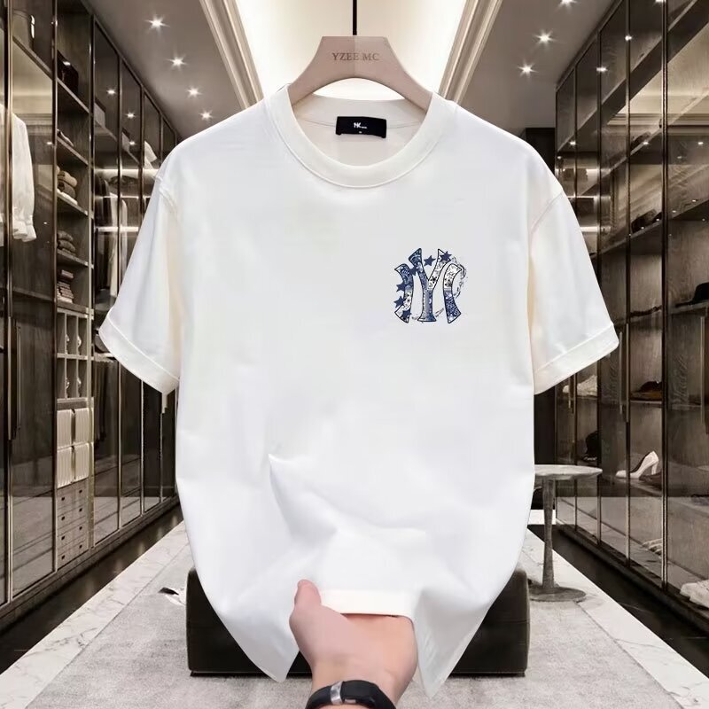 Trendy Brand Short-sleeved T-shirt Men's 2024 Summer New Arrival Cross-border Loose Casual Printed Ins Half-sleeved All-match Top