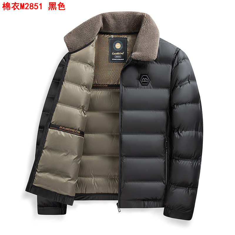 实体批发中年男士翻领棉衣冬季石墨烯保暖爸爸装棉服外套男M2851|undefined