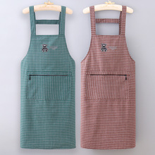 加长棉布围裙家用厨房做饭2023新款男女防污耐脏透气背带工作围腰
