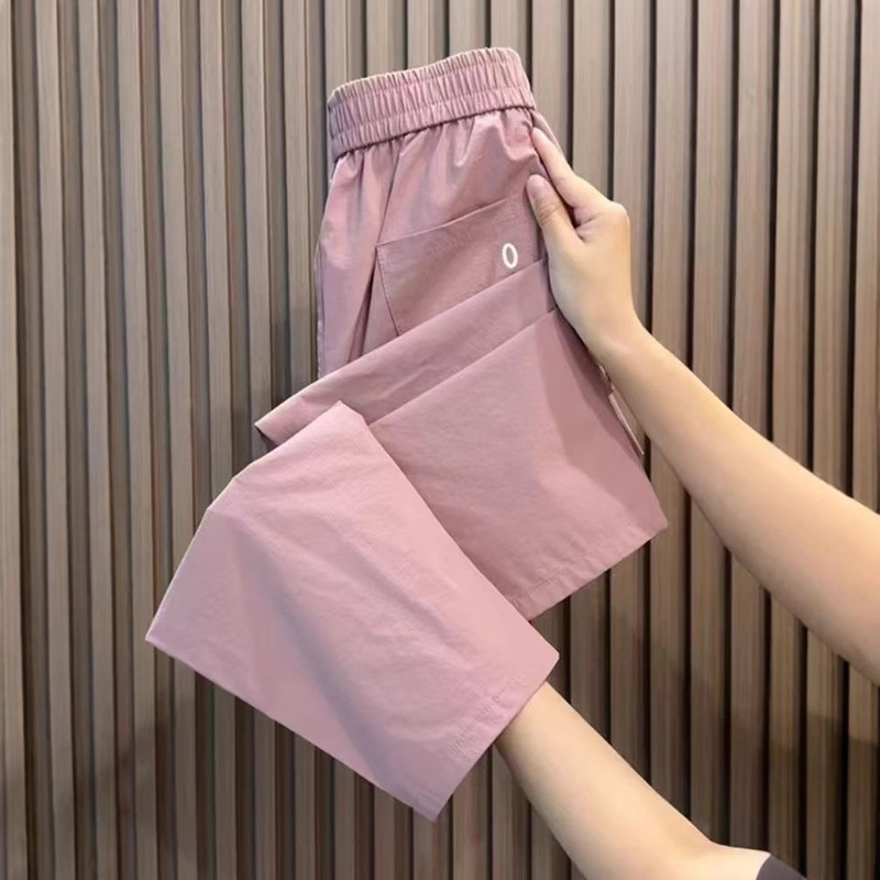アイスシルク夏の新しい韓国スタイルのハーレムパンツ、多用途、ルーズ、スリム、ハイウエスト9点パンツ、女性のファッショナブルな年齢を減らすカジュアルパンツ|undefined