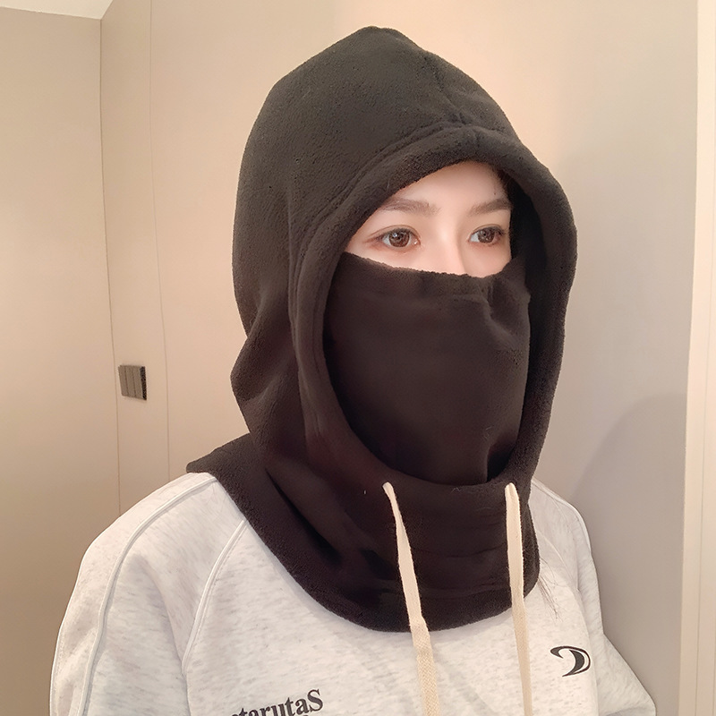冬季户外骑行头套帽子滑雪防风防寒保暖加绒加厚护颈摇粒绒面罩|undefined