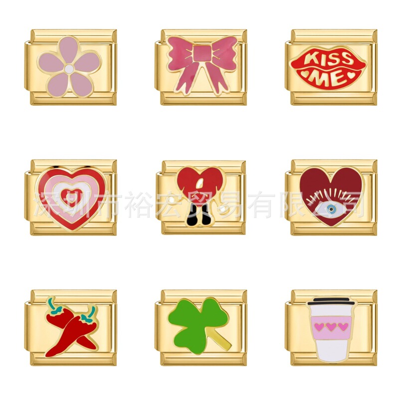 Cross-Border High-End Modular Bracelet, Titanium Steel with Oil-Drip Pattern, Single Stainless Steel Original Design, Freely Combinable, Light Luxury