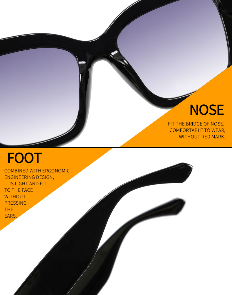 Casual, Retro Style Casual Retro Gradient Color Leopard PC UV400 Protection Square Full Frame Women's Sunglasses