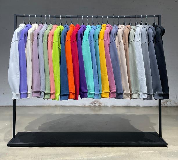 Men's Clothing high street high weight 330 grams plus velvet solid color high street fashion brand hooded long sleeved sweater hoodies_voghion.com