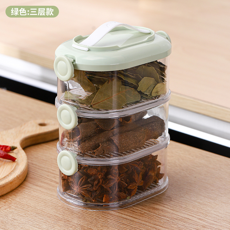 [Caja de especias apilable espesada] caja de almacenamiento de cocina cebolla doméstica, jengibre y ajo crujiente fruta seca y nueces caja sellada