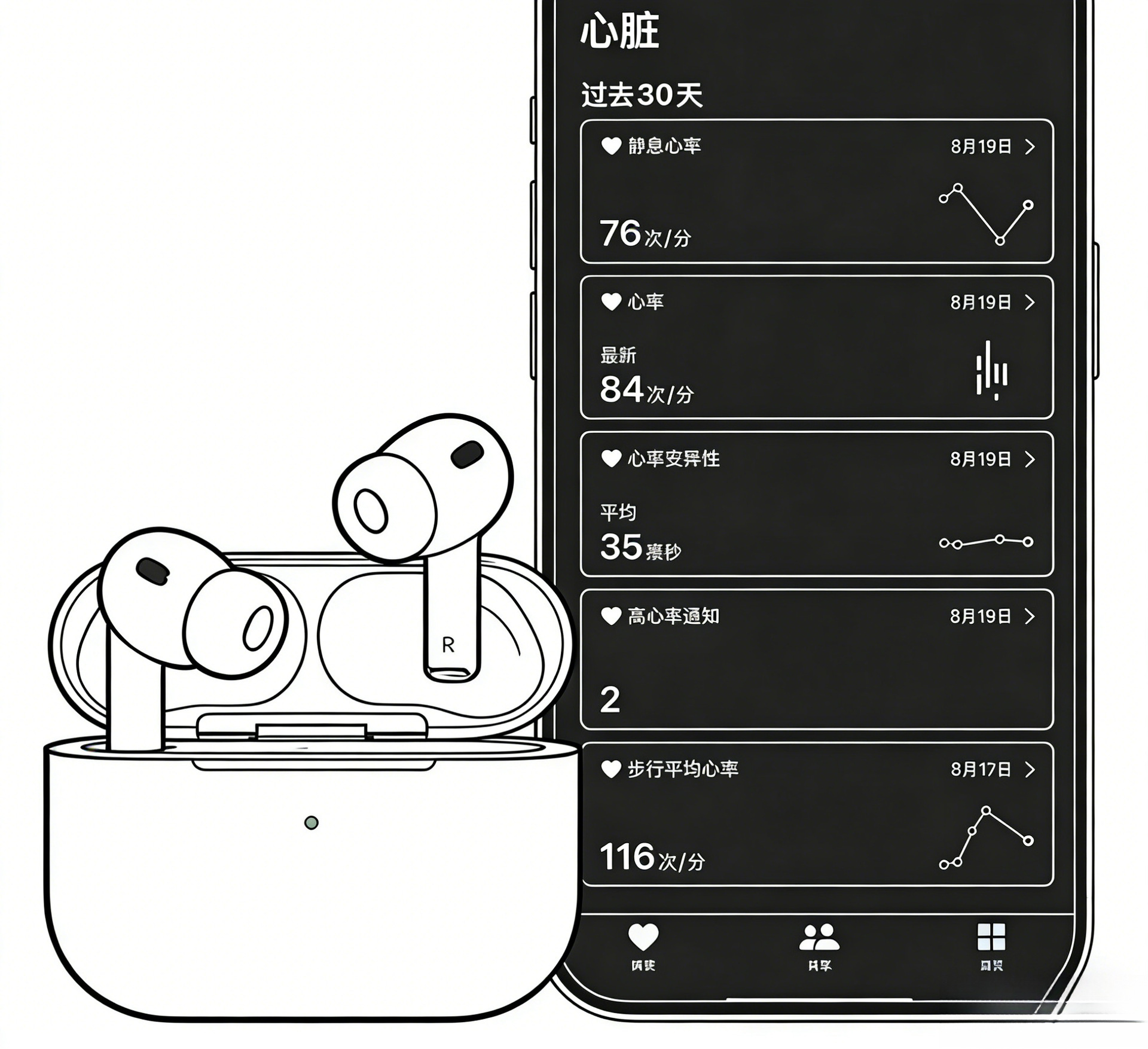 制作华强北8代心率蓝牙耳机素描图 (1)