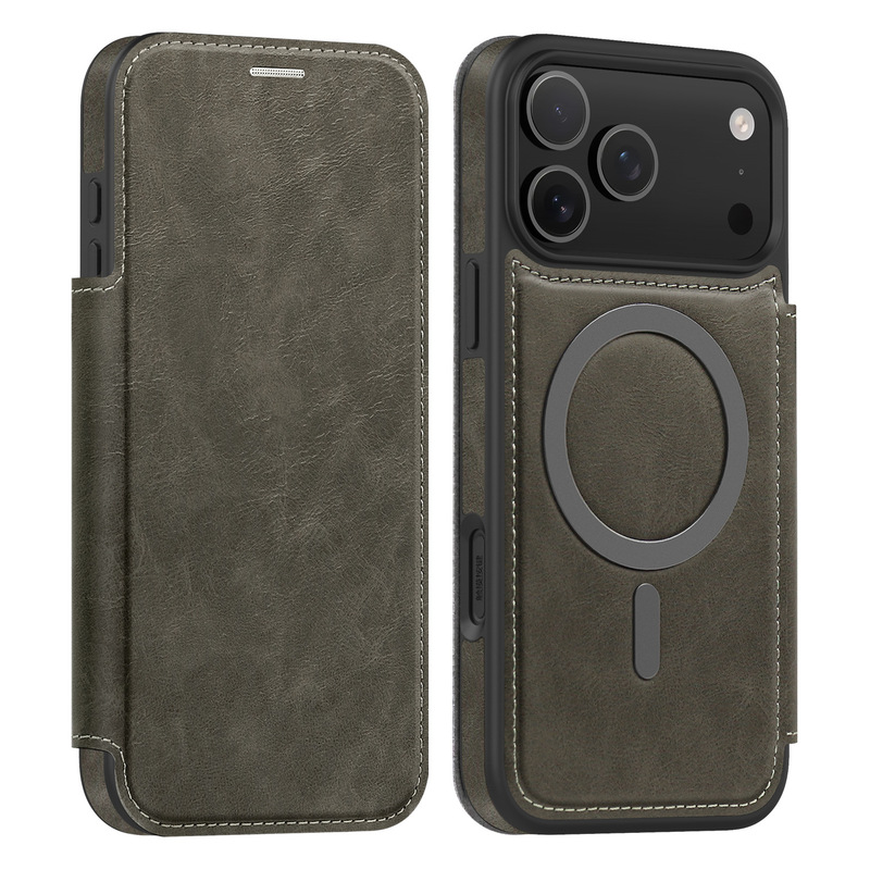跨境适用iPhone17手机壳灵盾磁吸翻盖皮套苹果17ProMax插卡保护套|undefined