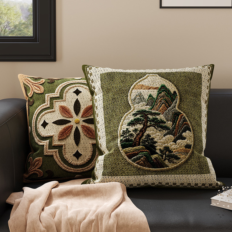 Sofá de estilo medieval almohada retro almohada doméstica cabezal de cama almohada de cama almohada de ventana con núcleo desmontable y lavable