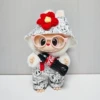 Шляпа, цветок, комбинезон, розовые очки