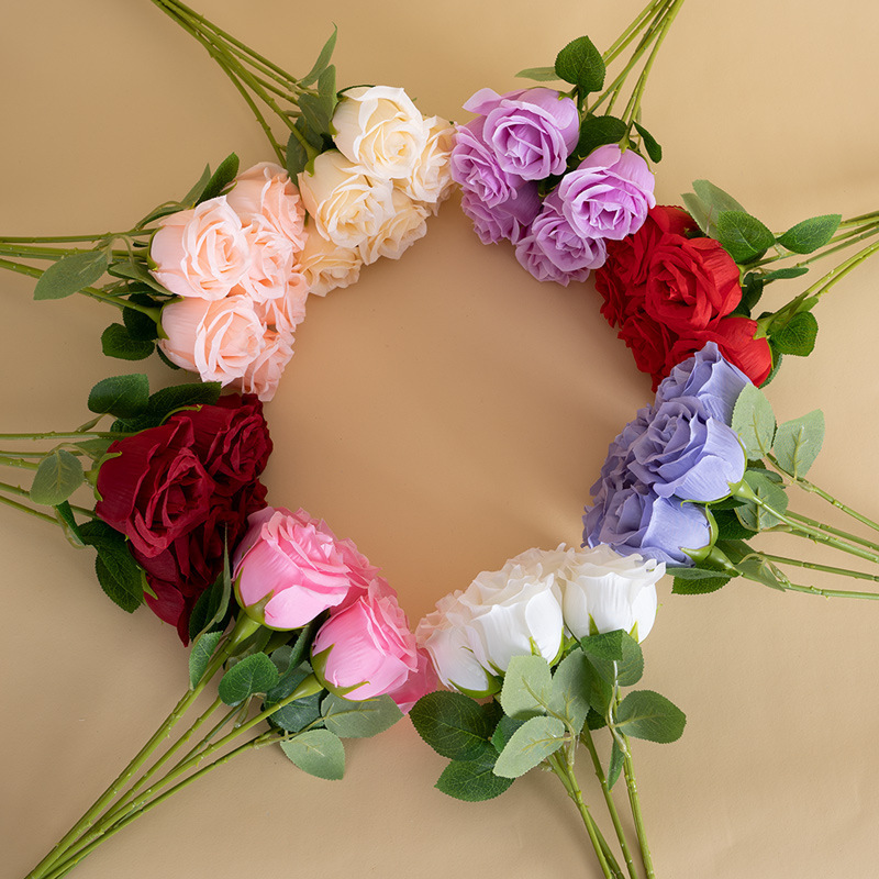 Artificial Flower Single Stem Rose for Home, Wedding, Hotel Flower Arrangement, Birthday Fake Flower Decoration, Photography Props Wholesale
