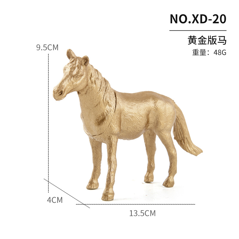 Exportación transfronteriza de oro bosque animal adornos juguetes de simulación girafa dorada leones rinocerontes caballos adornos estáticos