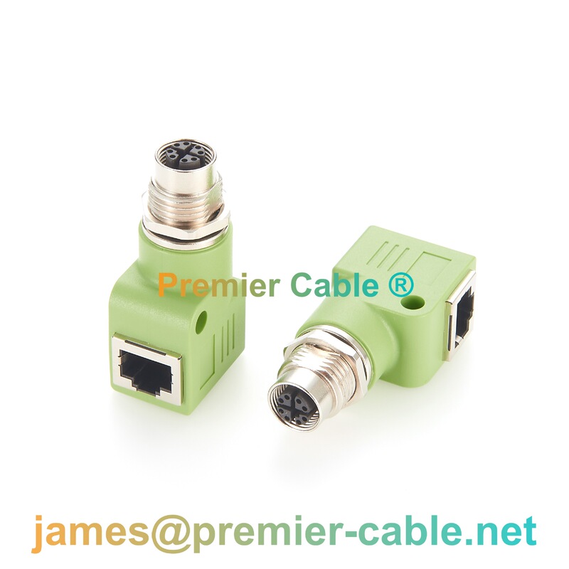Right-Angle M12 X-Coded to Rj45 Panel Wall-Through Adapter Gigabit Industrial Ethernet 8-Pin High-Speed Ip67 Right-Angle M12 X-Coded to Rj45 Panel Wall-Through Adapter Gigabit Industrial Ethernet 8-Pin High-Speed Ip67
