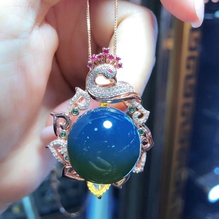 Sparrow Spirit 18mm Mexican Lamper Seiko Inlaid S925 Silver Pendant Deluxe Exquisite Peacock Open Screen Design