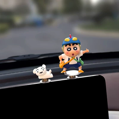 Shin-Chan Car Rotating Figurine Car: Car ornaments - original-outing-xiaoxin-little-white-dog