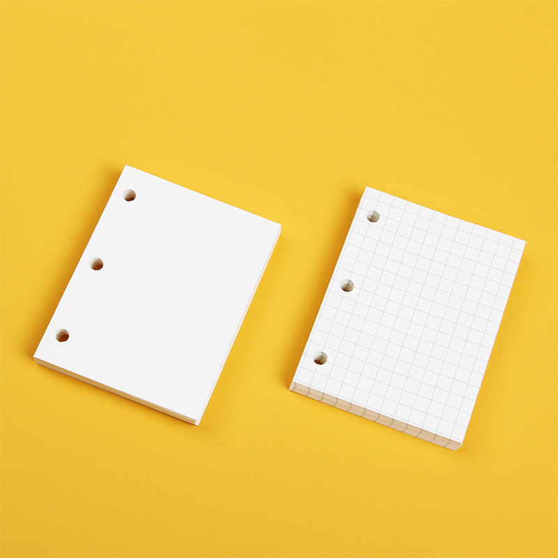 3-Hole Loose-Leaf Refill Paper for Notebooks, Inner Pages for Planners, Journaling, A8 A7 A6 Grid Planner