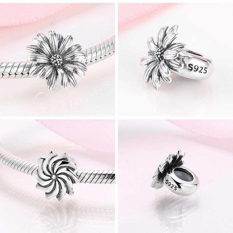 Beads Jewelry Making Type 1 Piece Quantity 1 Piece 925 Sterling Silver Flower