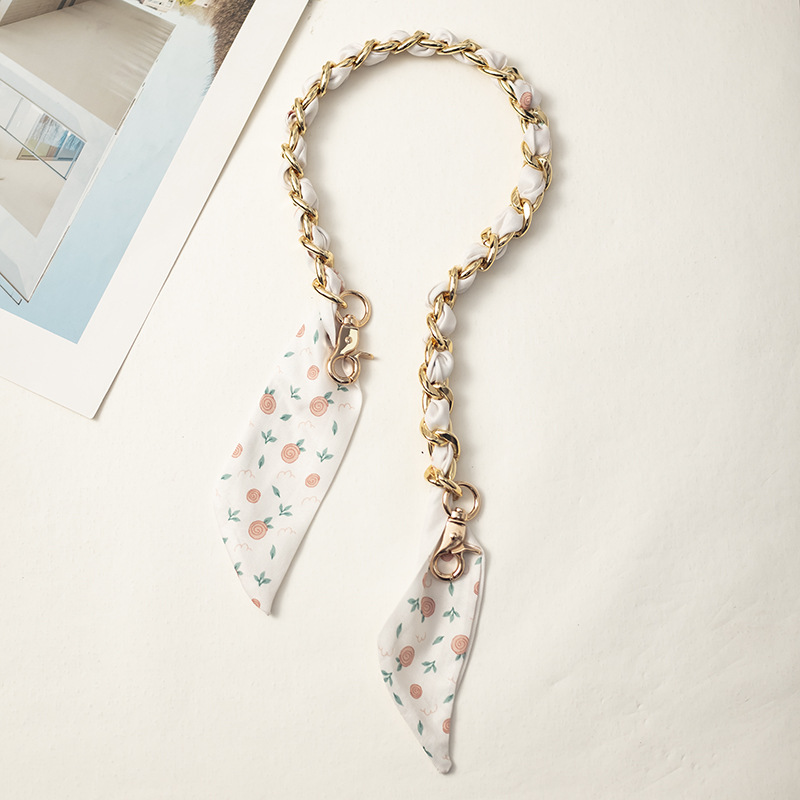 【브로큰 플라워 시리즈●화이트모델 1] 싱글 숄더 장식 체인 54cm