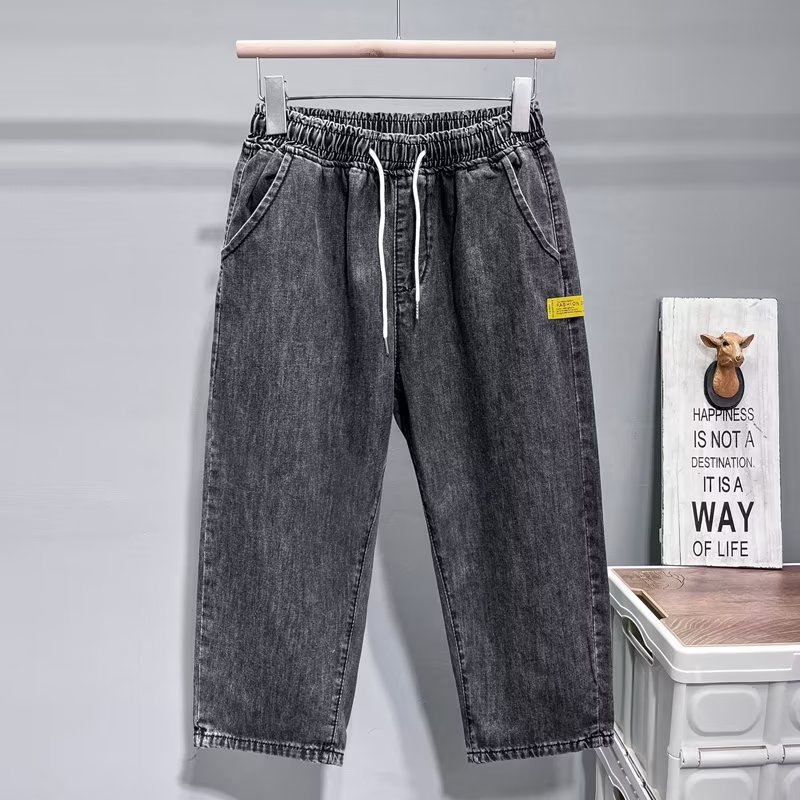 Pantalones cortos de verano, pantalones finos de moda para hombres, 2024 nuevos jeans casuales sueltos de verano recortados