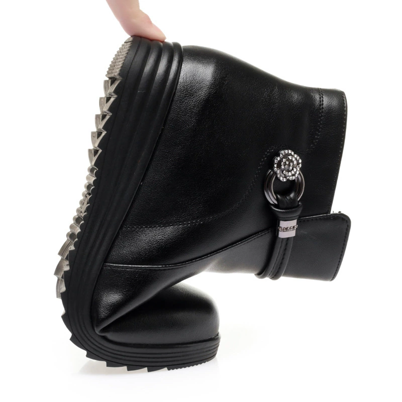 Winter fleece shoes for mother, non-slip low boots, footwear, for middle age, plus size