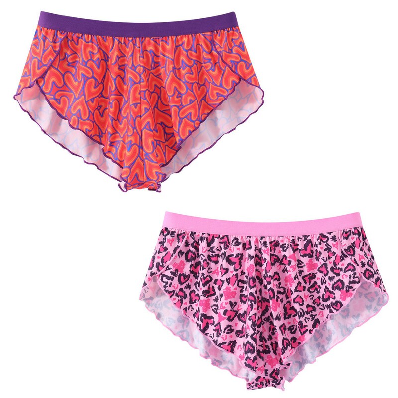 Yun Ni Women's Casual Loose-Fit Side-Slit Leopard Heart Print Mid-Waist Sexy Women's Underwear Yun Ni Women's Casual Loose-Fit Side-Slit Leopard Heart Print Mid-Waist Sexy Women's Underwear