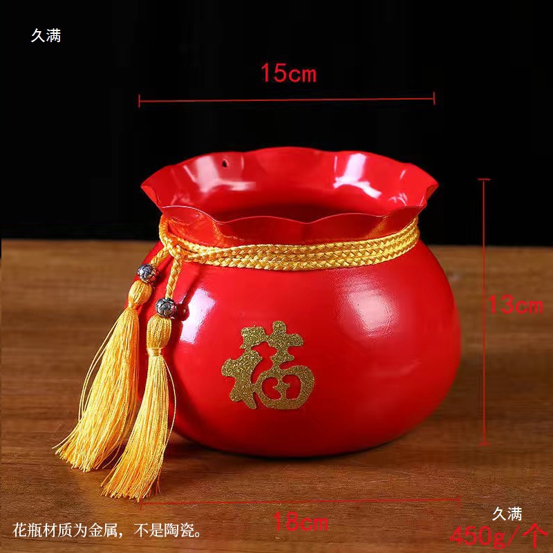 Jarraje de calabaza grande jarrón de flores de cerámica jarrón blanco flor de sala de estar decoración de flores falsas estilo europeo moderno