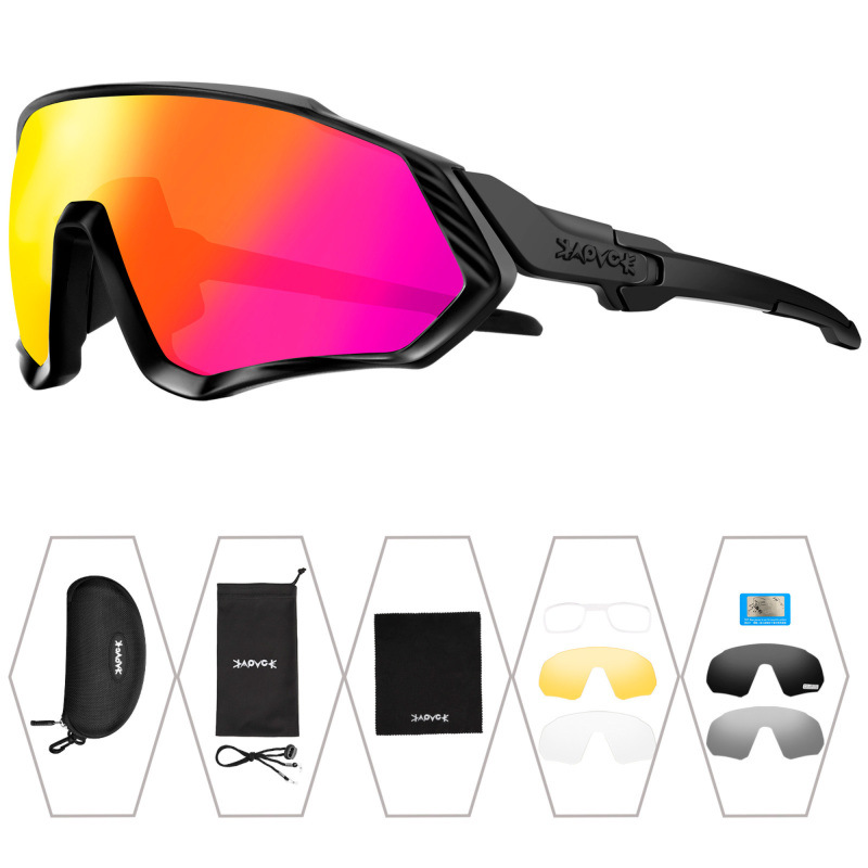 Gafas Polarizadas de Ciclismo TR90 A Prueba de Viento Lentes Intercambiables para Deportes al Aire Libre