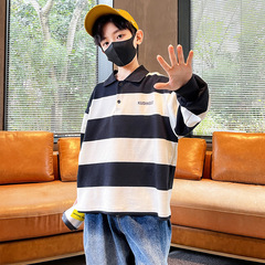 Children's Spring Striped Sweatshirt for Boys 2024 New Arrival Medium and Large Kids Spring Top for Boys Trendy Brand