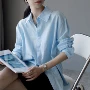 法式长袖防晒宽松衬衫