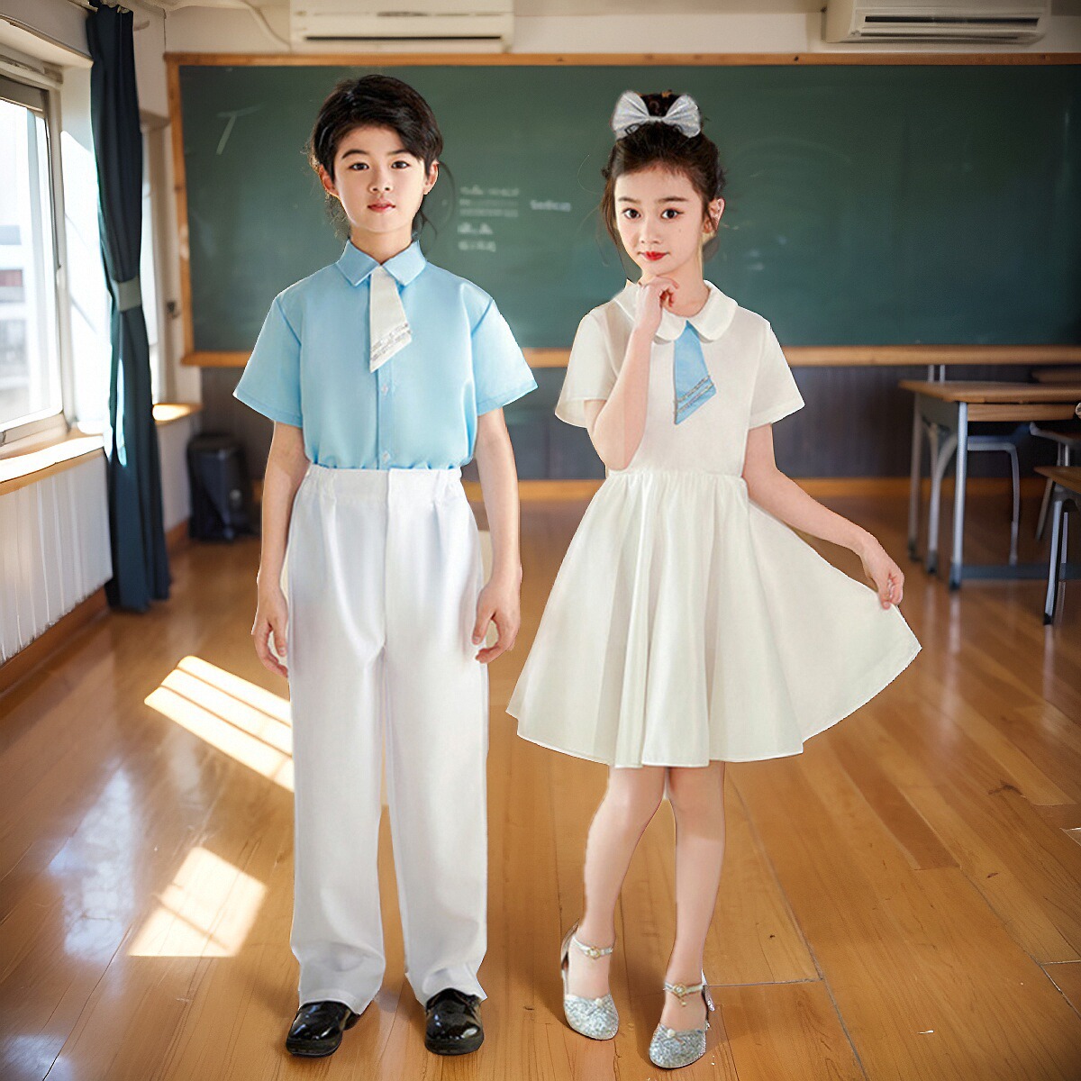 Children's June 1 Chorus Costume Performance Costume New Primary and Secondary School Students Boys and Girls Little Dress Class Recitation Performance Costume