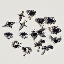 【暗黑甜酷】y2k爱心十字架翅膀合金吊坠挂饰项链DIY手工串珠配件