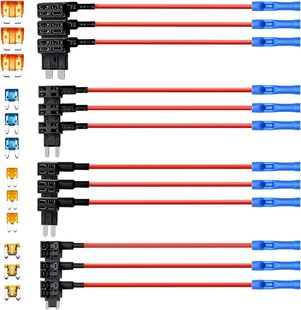 12 Pcs Additional Circuit Fuse Tap - 12V Car Fuse Adapter - Mini Auto