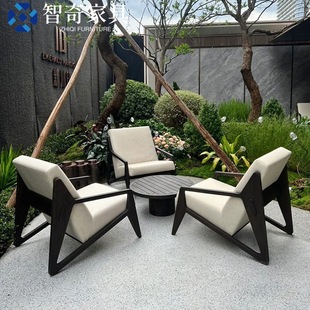 Outdoor Aluminum Alloy Sofa Garden Landscape Hotel Club Negotiation Reception Balcony Leisure Chair Simple Villa Courtyard