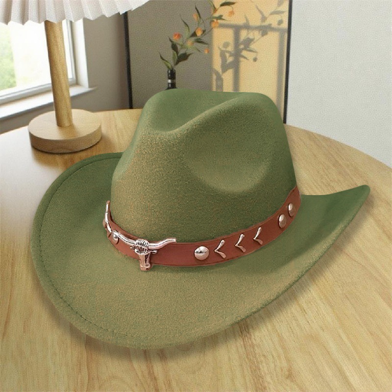 Sombrero nacional de feltro de estilo masculino, sombrero de vaquero occidental, sombrero de bordes retro, sombrero de caballo, fábrica al por mayor, venta caliente para mujeres
