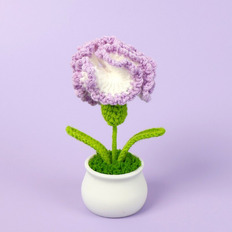 完成したウールひまわり鉢植えスズラン造花チューリップデスクトップ装飾品バレンタインデー教師クラスメートギフト|undefined