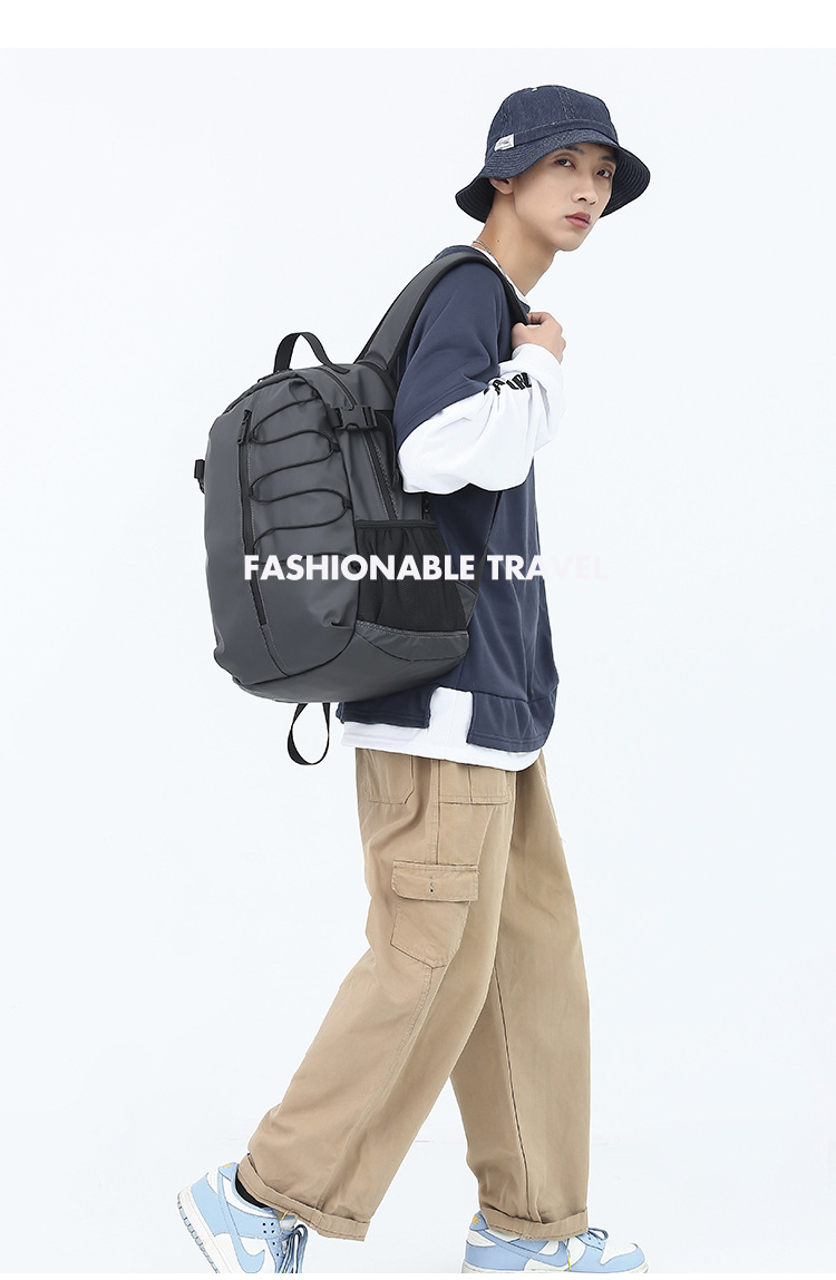 New men's large-capacity backpack, fashionable and simple business computer bag, casual college student travel schoolbag undefined