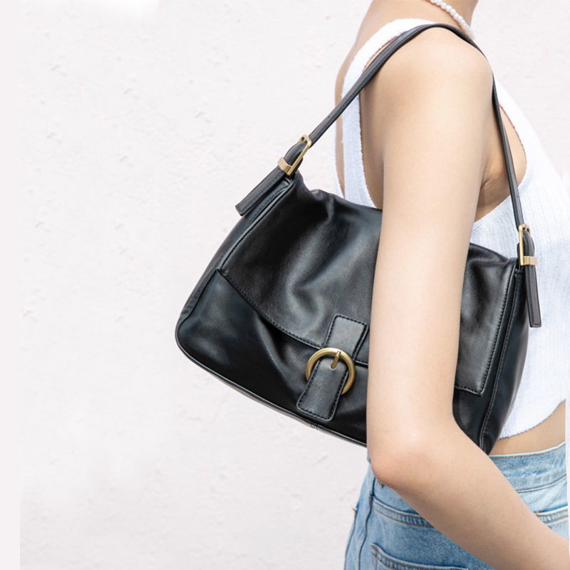Nuovo modello 2025 Borsa da ascella da donna di grande capacità, borsa a tracolla alla moda in stile europeo e americano, design vintage di nicchia_voghion.com