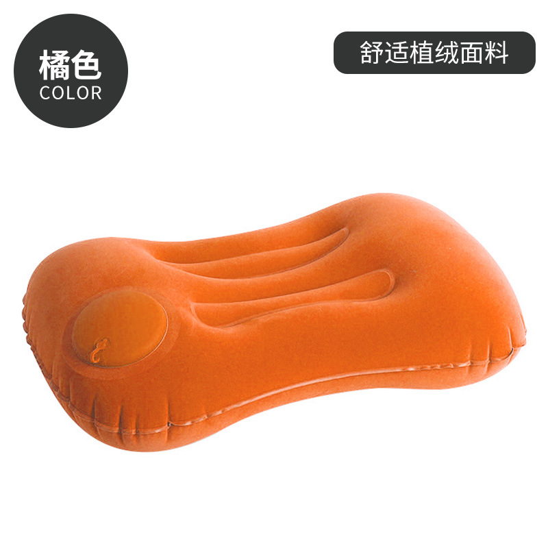 Square velvet Press the inflatable pillow-orange