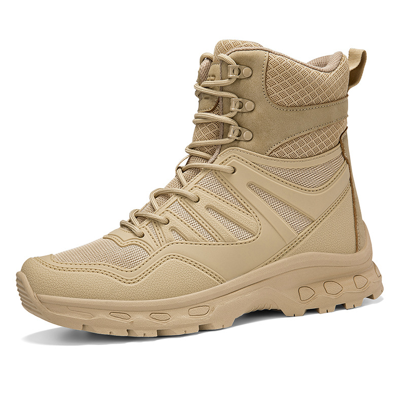 Hunting boots, mid-low hiking boots, large size outdoor shoes, non-slip camouflage army boots, combat boots for men, cross-border camping 2