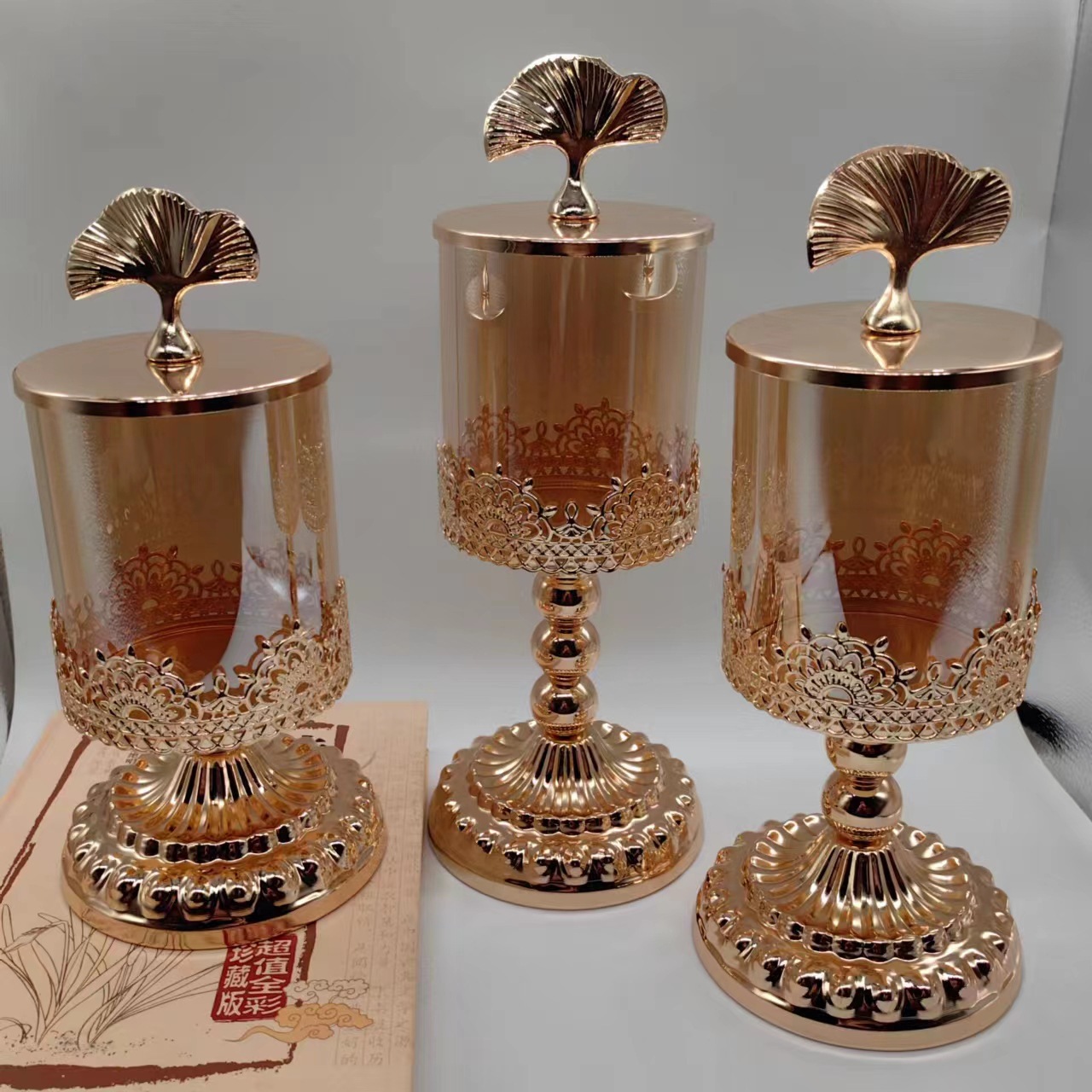 Candelabro Decorativo de Vidrio Set de 3 Piezas para Mesa de Comedor