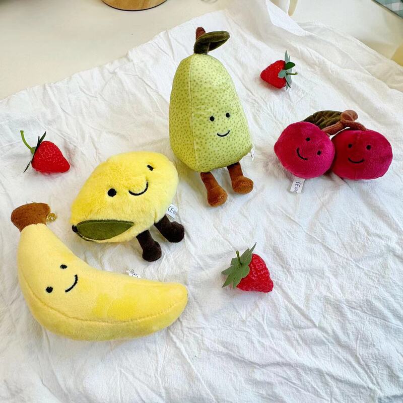 Fun Artificial Fruit Series Key Ring Pendant Banana Lemon Cherry Pear Plush Doll Doll Bag Pendant