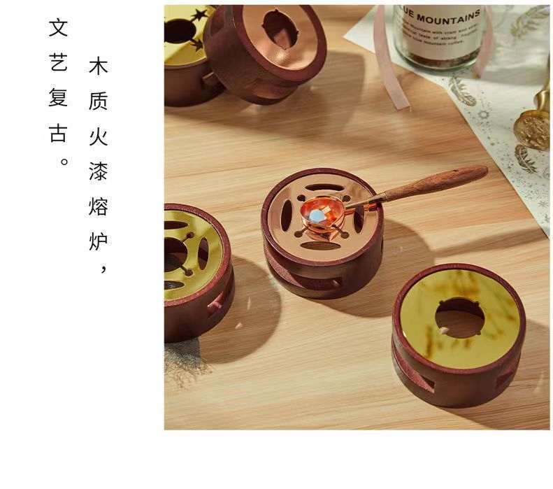 实木火漆熔炉火漆印章配件工具套装复古火漆周边产品 实木火漆熔炉火漆印章配件工具套装复古火漆周边产品