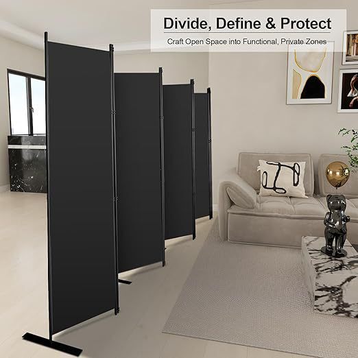 Black room divider screen, living room fabric folding privacy screen, portable office partition, movable screen wall Black room divider screen, living room fabric folding privacy screen, portable office partition, movable screen wall