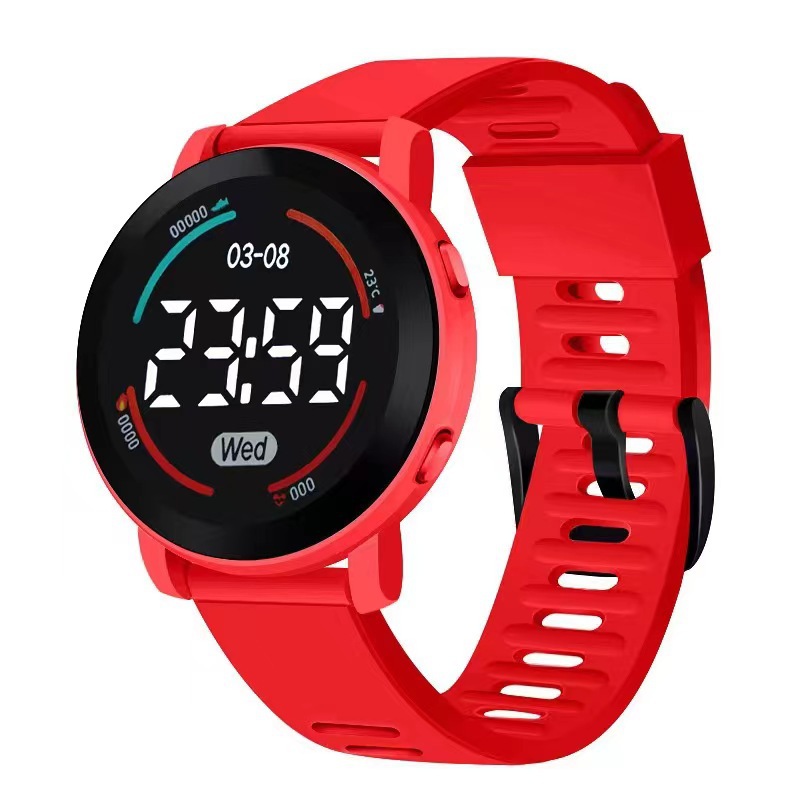 Modern New Electronic Watch for Student Couples, Sports Watch, Waterproof Round, Light Luxury Style, LED, Wholesale