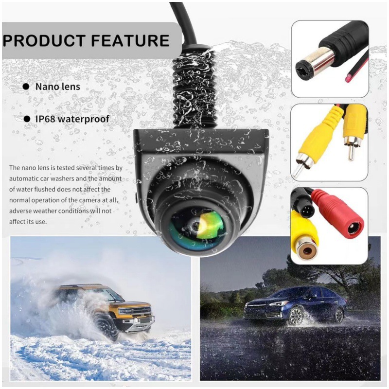 Cross-Mirror Korean-Style External Car Camera Reversing Image 360-Degree High-Definition Wide-Angle Night Vision 1080P Fisheye Rear View