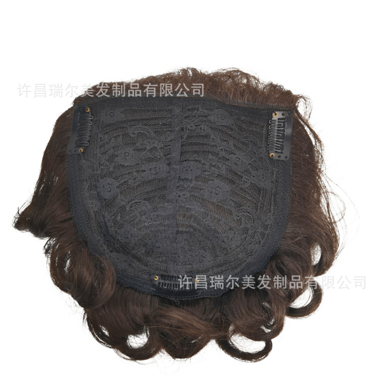 Ventas de fábrica completo mecanismo de cabello humano real bloque de reemplazo de cabello pequeña curva cabello rizado pieza de reemplazo de cabello esponjoso bloque de cabello de madre natural