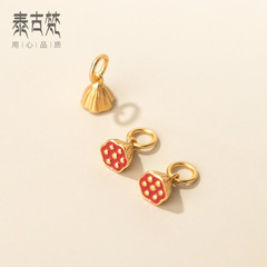 S925 Silver Plated 18K Gold Drop Gel Oil Lotus Pendant Jewelry Accessory Wholesale Q0253