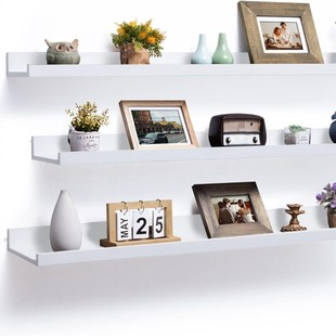 Multi-Layer Board Wall Shelf Partition Desktop Solid Wood Board Wall Shelf Bookshelf Shelf One-Word Wall Shelf