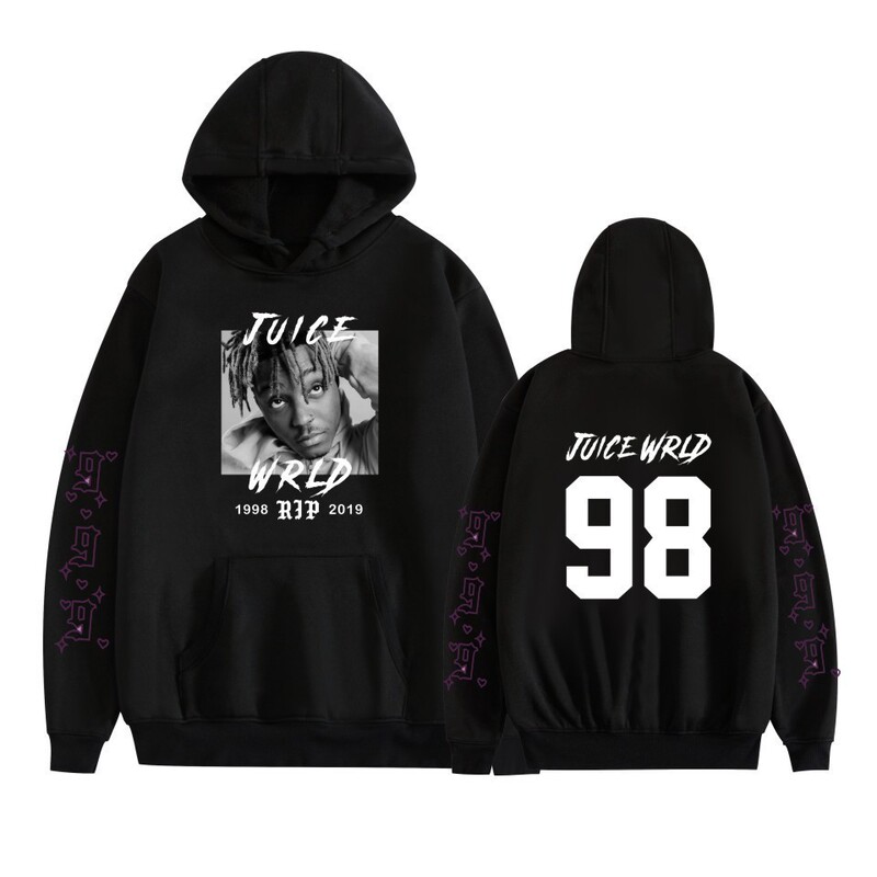 2025 European and American Singer Juice Wrld Peripheral Printed Trendyy Style Loose Hooded Sweatshirt for Teenagers and Men 2025 European and American Singer Juice Wrld Peripheral Printed Trendyy Style Loose Hooded Sweatshirt for Teenagers and Men